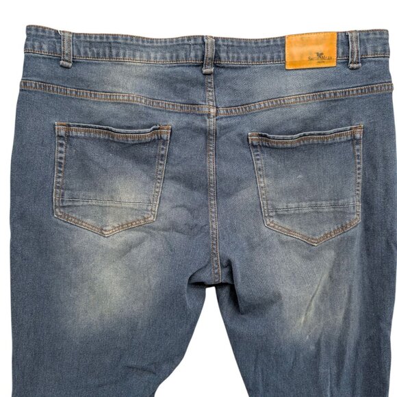Smith & Mills Straight Leg Jeans Mens Blue Stretch Denim Size 42x32 - Picture 4 of 11